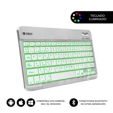 Teclado Subblim Smart Blacklit | Membrana | Bluetooth | Plata