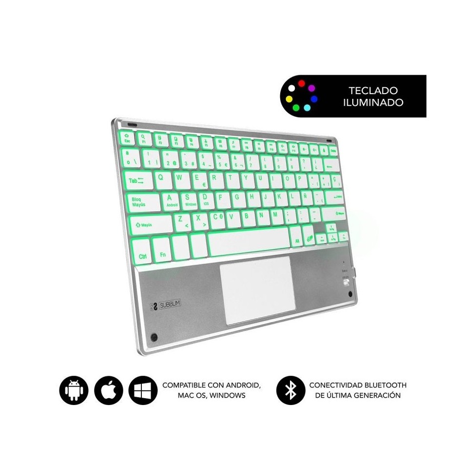 Teclado Inalambrico Bluetooth Phoenix Phbtkeyboardw, 3 modos de