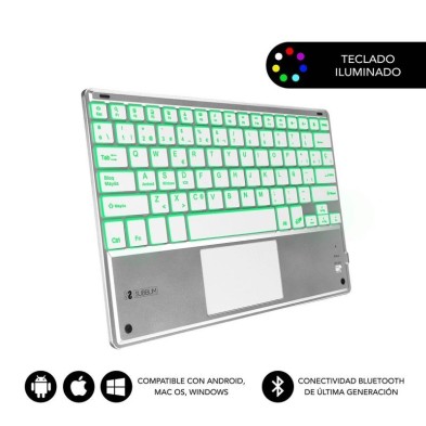 TECLADO SUBBLIM SMBT50 BLUETOOTH PLATA