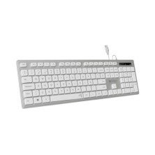 TECLADO SUBBLIM WIRED ERGONOMICO USB PLATA