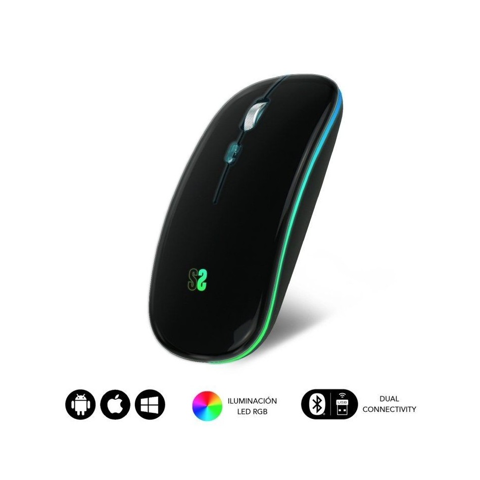 Nuevo Ratón inalámbrico Bluetooth con ratón Rgb recargable por Usb 2,4 ghz  1600dpi