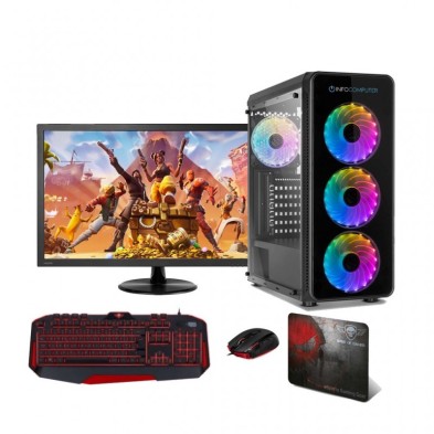 Pack PC Gaming completo con monitor, teclado, ratón y alfombrilla