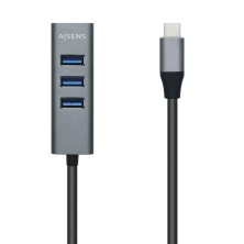 AISENS - HUB USB 3.1 USB-C USB-C/M-4xTIPO A/H GRIS 10CM