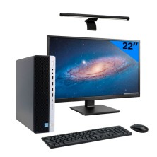 HP EliteDesk 800 G3 SFF Core i5 6400 | LCD 22" | 16GB | 240 SSD | BARRA DE LUZ | DP | Adaptador VGA