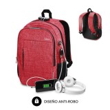 Mochila subblim urban lock hasta 16' puerto usb antirrobo rojo