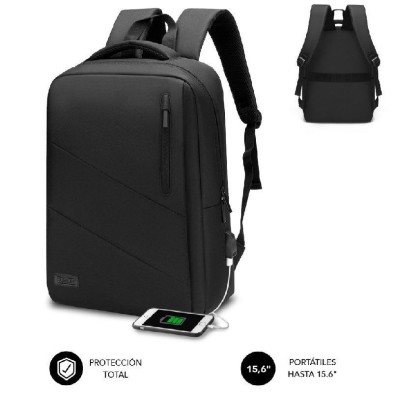 MOCHILA CITY BACKPACK | SUBBLIM | PORTATILES | 15.6" | USB | NEGRO