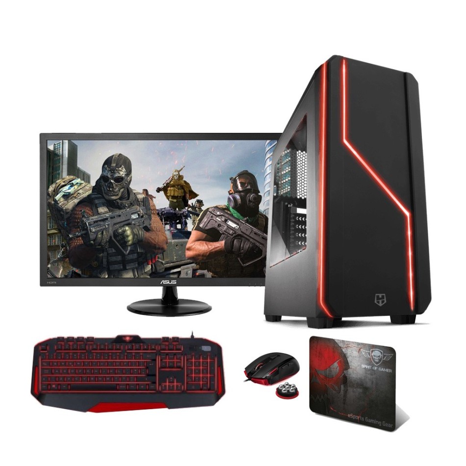 PC Gaming NUEVO | AMD Ryzen 5 5600X | 16GB DDR4 | 1TB + 240 SSD |GTX 1650 4 GB | WIFI 5G| MONITOR 24" - PC Gaming
