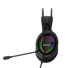 AURICULARES GAMING | DENVER GHS130 | MICRÓFONO | ILUMINACIÓN | NEGRO