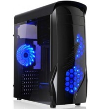 Caja Pc Gaming L-Link Kron Led Azul USB 3.0 con Ventana