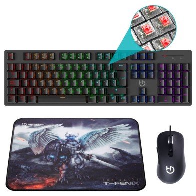PACK GAMING HIDITEC GK400 | TECLADO | RATÓN BLITZ | ALFOMBRILLA T - FENIX M