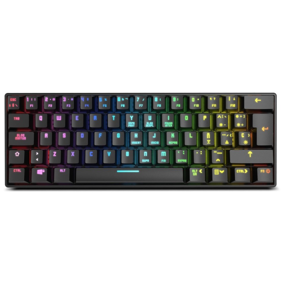 TECLADO GAMING | MINI KROM KLUSTER | ILUMINACIÓN | NEGRO - Teclados Baratos para Ordenadores