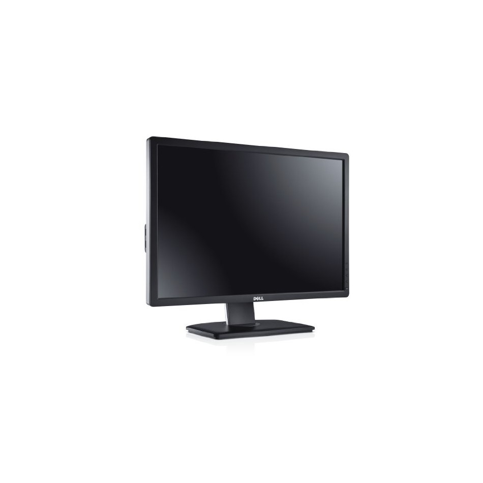Monitor Dell U2412M reacondicionado de 24" FHD con puertos DisplayPort, VGA y DVI.