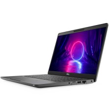 Dell Latitude 5300 2 en 1 abierto en perspectiva, touchpad y bisagras