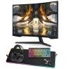 Pack Gaming Nivel 50 | Monitor | Teclado | Ratón | Auriculares | Soporte Cascos | Alfombrilla