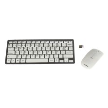 Tacens Levis Combo V2 teclado RF inalámbrico Ratón incluido Metálico, Blanco