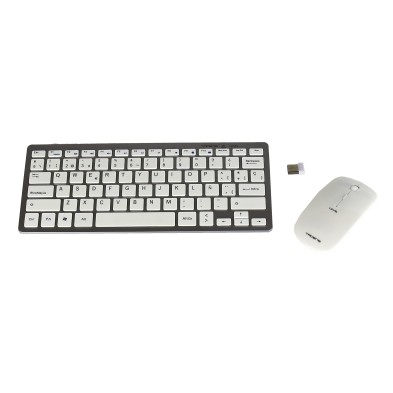 Teclado y Ratón Inalámbrico Tacens Levis | RF Inalámbrico | Metálico, Blanco