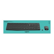 Logitech MK235 teclado Ratón incluido USB QWERTY Español Gris