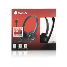 NGS VOX505USB auricular y casco Auriculares Alámbrico Diadema USB tipo A Negro