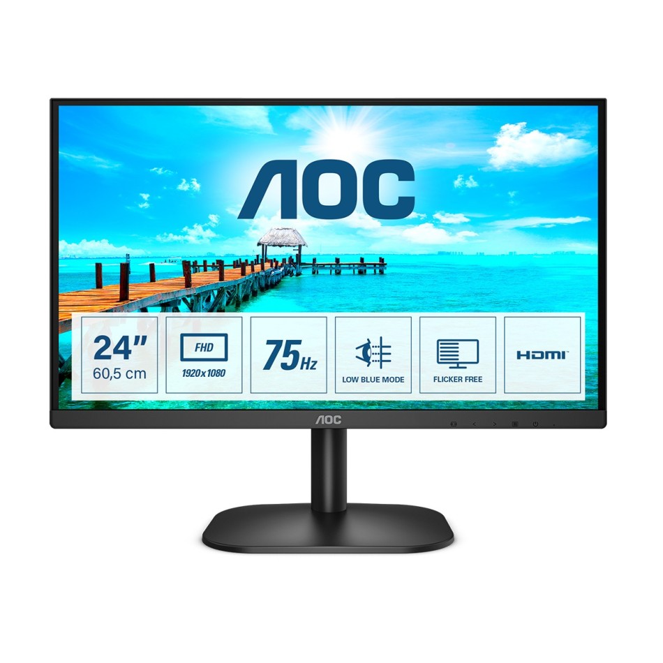 AOC B2 24B2XHM2 pantalla para PC 60,5 cm (23.8") 1920 x 1080 Pixeles Full HD LCD Negro
