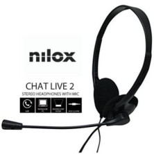 AURICULARES | NILOX | CHAT LIVE 2 | ALÁMBRICO | JACK 3.5 | NEGRO