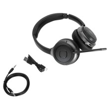 Targus AEH104GL auricular y casco Auriculares Inalámbrico y alámbrico Diadema Llamadas Música USB Tipo C Bluetooth Negro