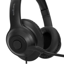 Targus AEH102GL auricular y casco Auriculares Alámbrico Diadema Llamadas Música USB tipo A Negro