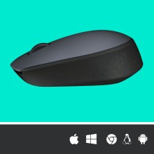 Logitech M170 Grey-K ratón Ambidextro RF inalámbrico Óptico 1000 DPI