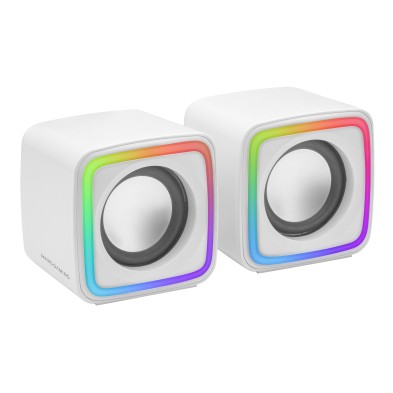 Mars Gaming MSCUBEW Blanco Altavoces Gaming RGB Compactos Procesador Sonido DSP 8W