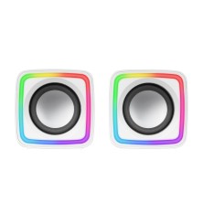 Mars Gaming MSCUBEW Blanco Altavoces Gaming RGB Compactos Procesador Sonido DSP 8W
