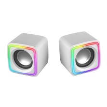 Mars Gaming MSCUBEW Blanco Altavoces Gaming RGB Compactos Procesador Sonido DSP 8W