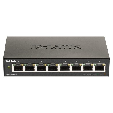 Switch D-Link DGS-1100-08V2 Gestionado L2 Gigabit Ethernet (10/100/1000) Negro