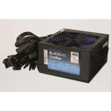 CoolBox Powerline Black 600 unidad de fuente de alimentación 600 W 20+4 pin ATX ATX Negro