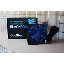 CoolBox Powerline Black 600 unidad de fuente de alimentación 600 W 20+4 pin ATX ATX Negro