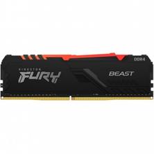 Memoria ddr4 16gb 2x8gb kingston - 3200mhz - pc4 - 25600 - fury beast rgb - cl 16 - 1.35v