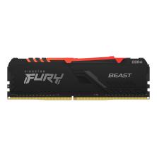 Memoria ddr4 8gb kingston - 3200mhz - pc4 - 25600 - fury beast rgb - negro - cl 16 - 1.35v