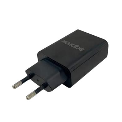CARGADOR DE PARED APPROX | USB | 12W | NEGRO