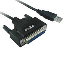 Cable adaptador usb 2.0 a puerto paralelo db25 approx -  macho - macho -  12mbps -  negro
