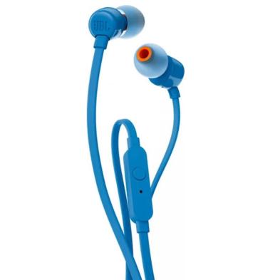 Auriculares intrauditivos jbl t110 blue pure bass drivers 9mm cable plano manos libres