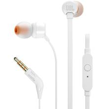 Auriculares intrauditivos jbl t110 white - pure bass - drivers 9mm - cable plano - manos libres