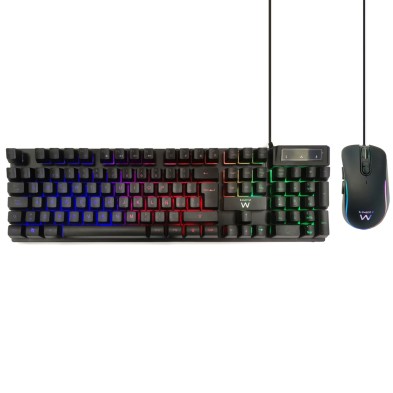 KIT GAMING EWENT PL3201 TECLADO RATÓN USB QWERTY ESPAÑOL NEGRO