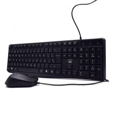 Ewent EW3006 teclado Ratón incluido USB QWERTY Español Negro