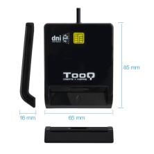 TooQ Lector de Tarjetas Inteligentes DNIe SIM USB-C, Negro