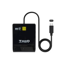 TooQ Lector de Tarjetas Inteligentes DNIe SIM USB-C, Negro