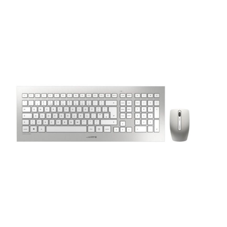 CHERRY DW 8000 teclado Ratón incluido RF inalámbrico QWERTY Español Plata, Blanco