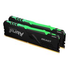 Memoria ddr4 32gb 2x16gb kingston - 3200mhz - pc4 - 25600 - fury beast rgb - negro - 1.2v