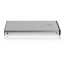 Ewent EW7041 caja para disco duro externo Aluminio, Negro 2.5" USB con suministro de corriente