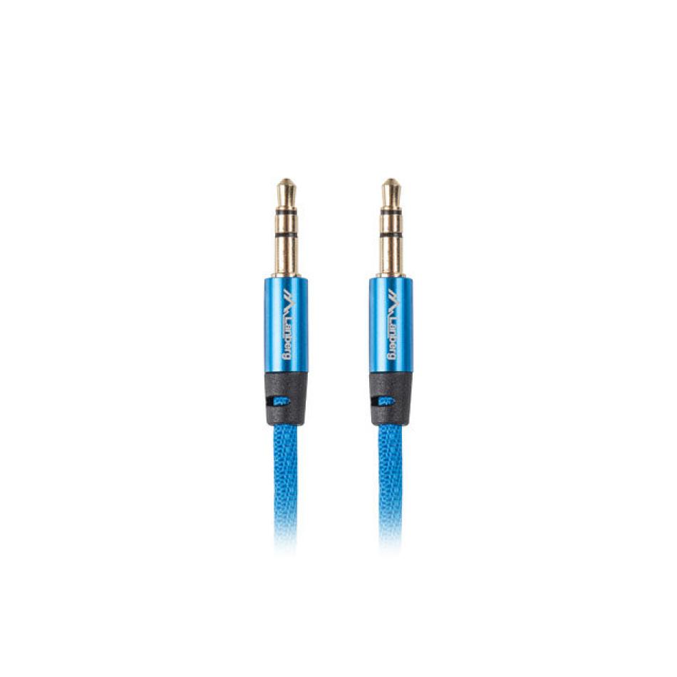 Cable minijack lanberg 3.5mm m - m 3 pin 2m premium azul