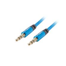 Cable minijack lanberg 3.5mm m - m 3 pin 2m premium azul