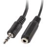 Adaptador Lanberg | Jack Stereo Macho - Jack Stereo Hembra x2 | 10 cm | Negro