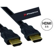 Cable hdmi version 2.0 phoenix phcablehdmi10m+ a macho a macho 10 metros conexion oro  alta velocidad ethernet  hasta 4k uhdtv 3